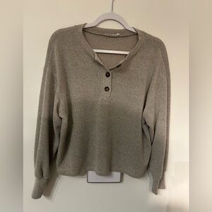 Lush V-Neck Sweater in Taupe